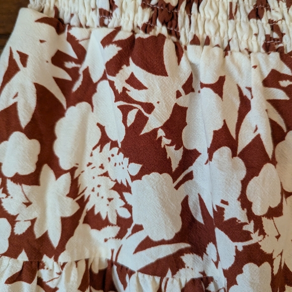 Universal Thread Orange Mini Skater Skirt with Smocked Ruffles - Picture 11 of 11